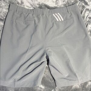adidas Gray Athletic Shorts with 3 Stripes logo